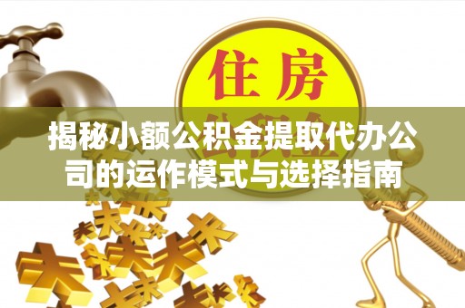 靖江揭秘小额公积金提取代办公司的运作模式与选择指南