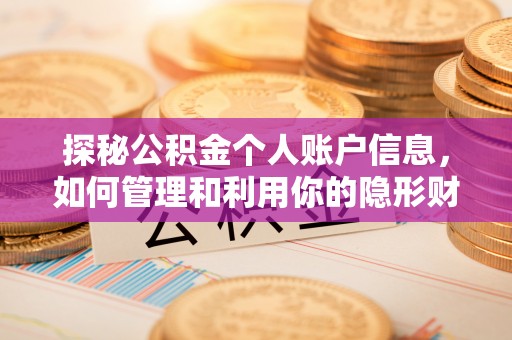 靖江探秘公积金个人账户信息，如何管理和利用你的隐形财富
