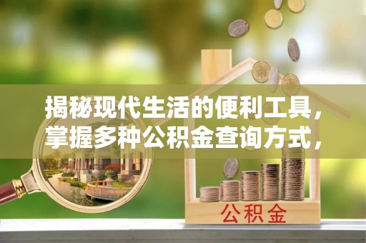 靖江揭秘现代生活的便利工具，掌握多种公积金查询方式，让财富管理更轻松